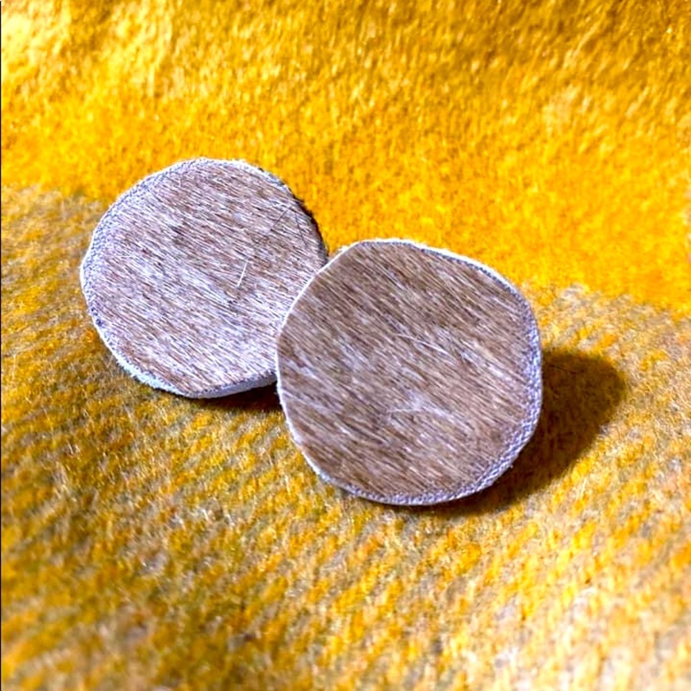 Cowhide stud earrings